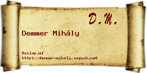 Demmer Mihály névjegykártya