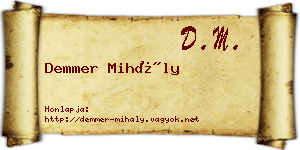 Demmer Mihály névjegykártya